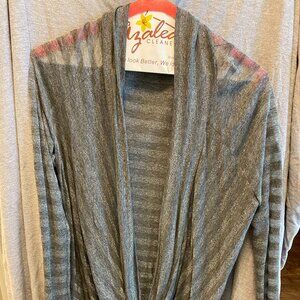Splendid Womens long sleeve silver/gray striped cowl neck top, size Small (S)